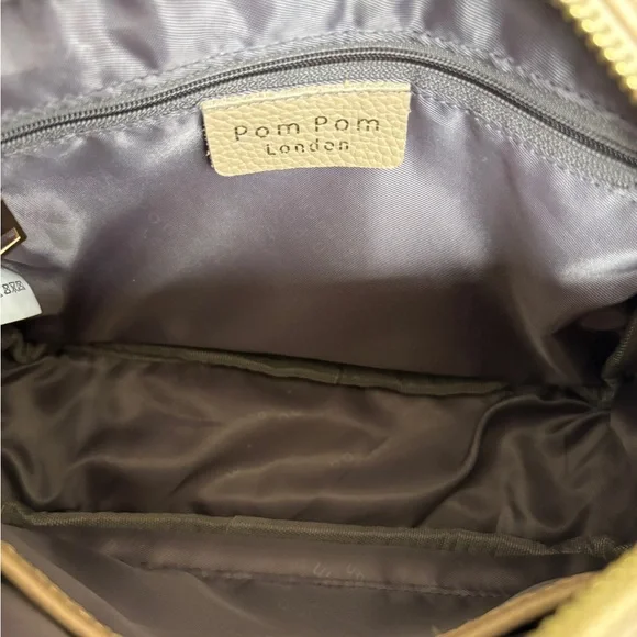 Pom Pom London Original Crossbody Bag Purse Stone Beige NEW - Picture 5 of 16